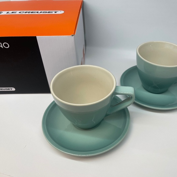 Le Creuset Minimalist Cappuccino Cups Set of 2 , Brand New, Colour-Sage, - Picture 2 of 4